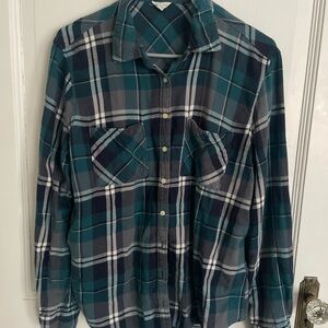 Aeropostale Teal and Dark Blue Checkered Shirt Preowned